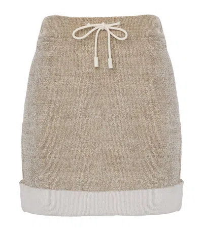 Jw Anderson Wool-blend Chenille Mini Skirt In Grey