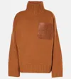 Jw Anderson Anchor-logo Ribbed-knit Jumper In Brown