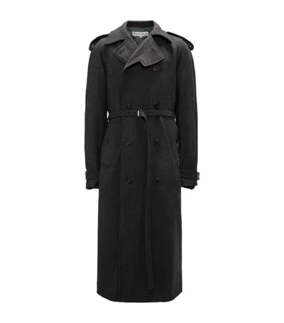 Jw Anderson Wool Trench Coat In Grey