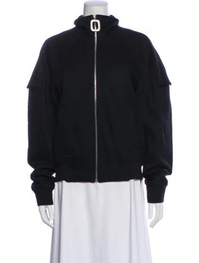 Pre-owned Jw Anderson Wool Bomber Jacket In Gray