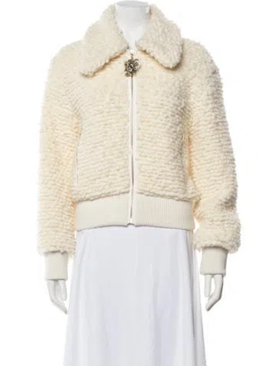 Pre-owned Jw Anderson Wool Bomber Jacket In Neutral
