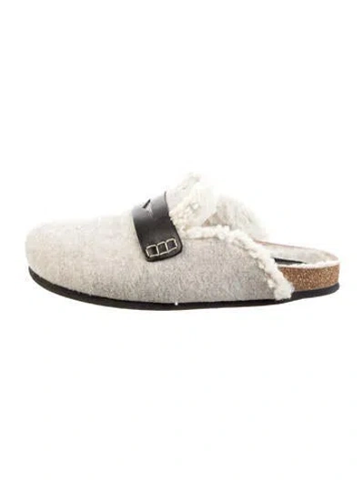 Pre-owned Jw Anderson Wool Colorblock Pattern Mules In Neutral