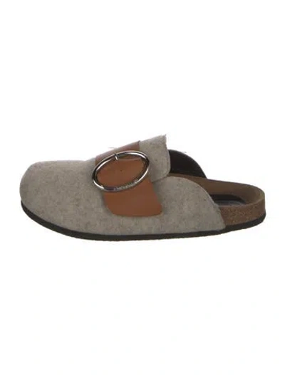 Pre-owned Jw Anderson Wool Colorblock Pattern Mules In Neutral