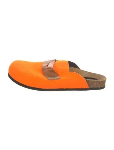 Pre-owned Jw Anderson Wool Colorblock Pattern Mules In Orange