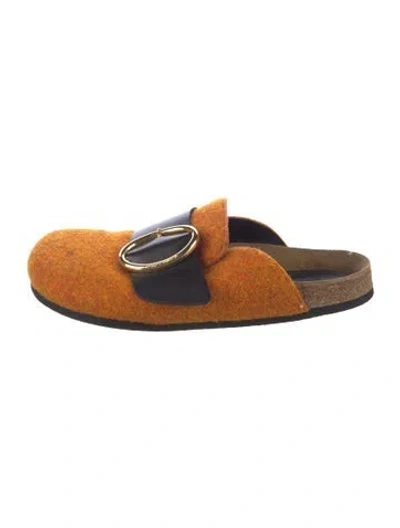 Pre-owned Jw Anderson Wool Colorblock Pattern Mules In Orange
