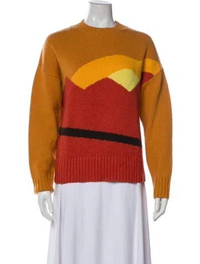 Pre-owned Jw Anderson Wool Colorblock Pattern Sweater In Orange