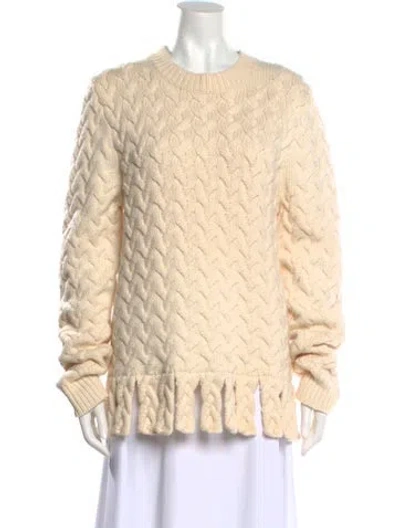 Pre-owned Jw Anderson Wool Crew Neck Sweater In Neutral