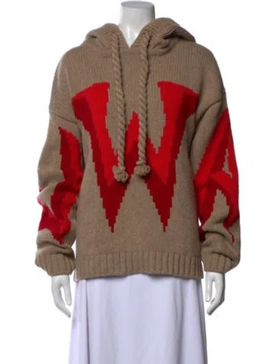 Pre-owned Jw Anderson Wool Graphic Print Sweater In Brown