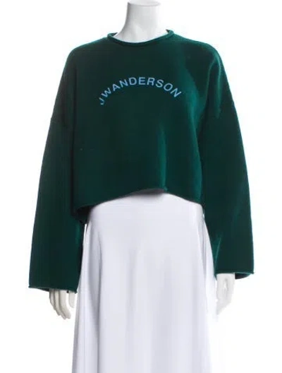 Pre-owned Jw Anderson Wool Graphic Print Sweater In Green