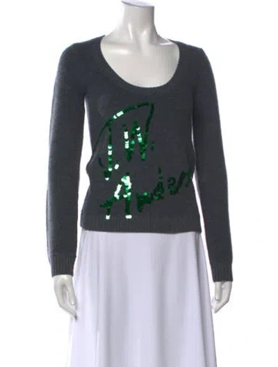 Pre-owned Jw Anderson Wool Graphic Print Sweater In Grey