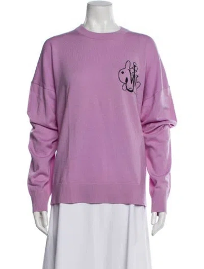Pre-owned Jw Anderson Wool Graphic Print Sweater In Purple