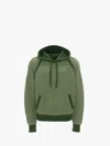 Jw Anderson Textured Knit Drawstring Hoodie In Green
