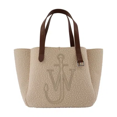 Jw Anderson J.w. Anderson Wool Logo-embroidered Tote Bag In Beige