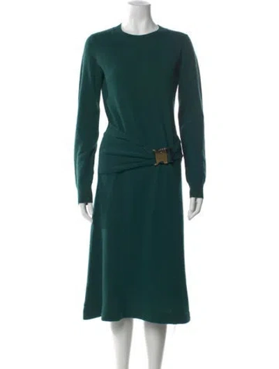 Pre-owned Jw Anderson Wool Midi Length Dress In Green