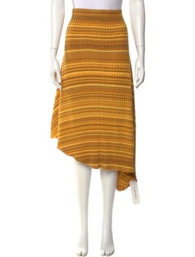 Pre-owned Jw Anderson Wool Midi Length Skirt In Yellow