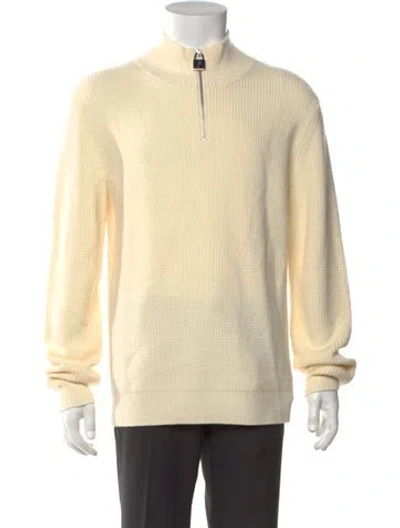 Pre-owned Jw Anderson Wool Mock Neck Pullover In Yellow
