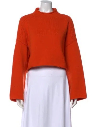 Pre-owned Jw Anderson Wool Mock Neck Sweater In Orange