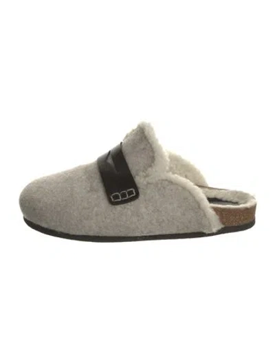 Pre-owned Jw Anderson Wool Mules In Neutral