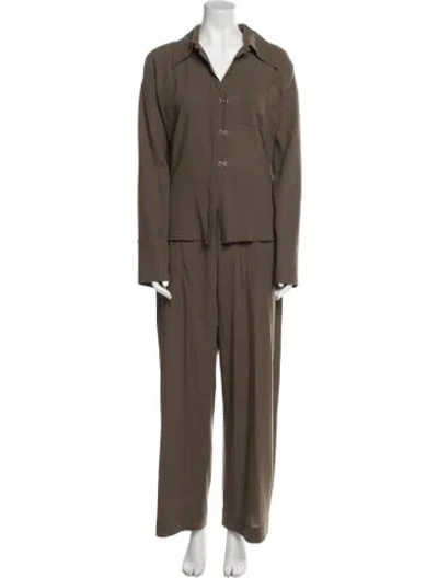 Pre-owned Jw Anderson Wool Pant Set In Brown