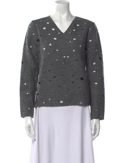 Pre-owned Jw Anderson Wool Polka Dot Print Sweater In Gray