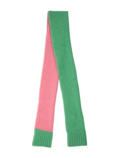 Pre-owned Jw Anderson Wool Scarf In Green/pink