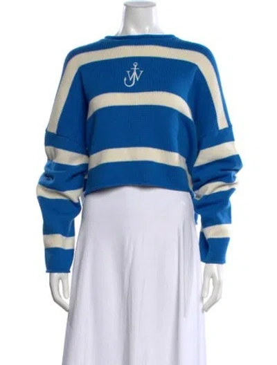 Pre-owned Jw Anderson Wool Striped Sweater In Blue