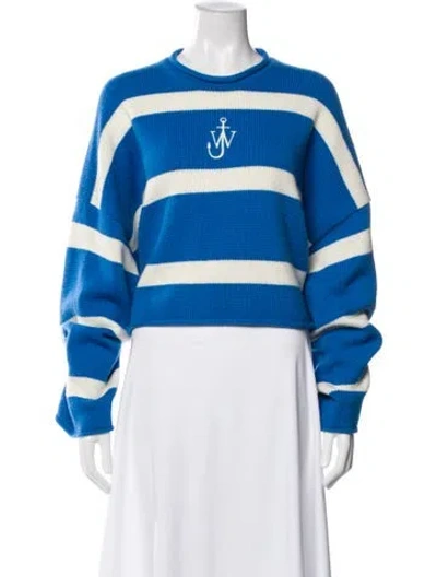 Pre-owned Jw Anderson Wool Striped Sweater In Blue