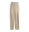 Jw Anderson Mens Clay Melange Pleated Tailored Wide-leg Wool Trousers In Sand