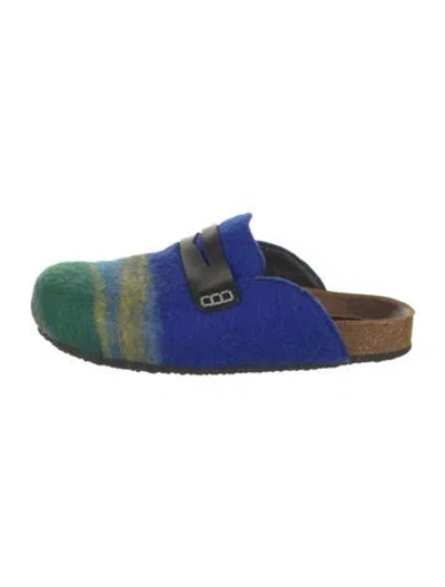 Pre-owned Jw Anderson Wool Tie-dye Print Mules In Blue