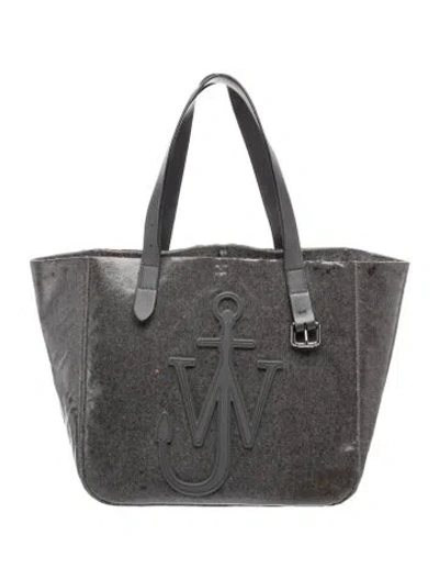 Pre-owned Jw Anderson Wool Top Handle Bag In Gray