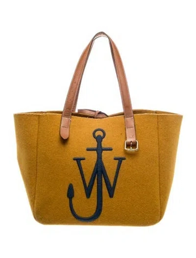Pre-owned Jw Anderson Wool Tote In Green