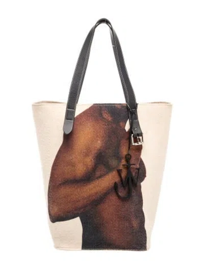 Pre-owned Jw Anderson Wool Tote In Neutrals
