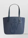 Jw Anderson Belt Tote Blue Boiled Wool Shoulder Bag In Blue