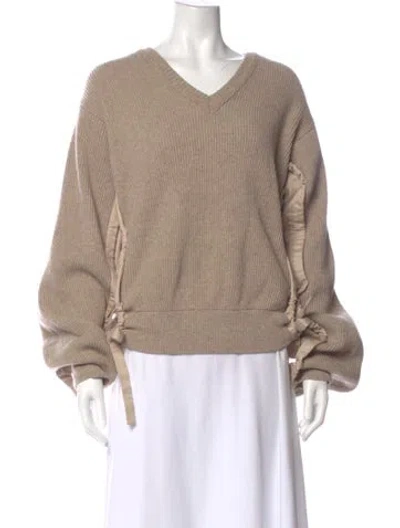 Pre-owned Jw Anderson Wool V-neck Sweater In Neutral