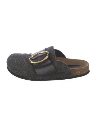 Pre-owned Jw Anderson Wool Whipstitch Trim Mules In Gray