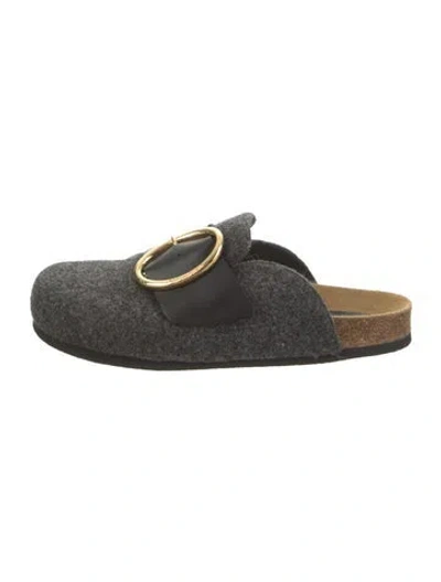 Pre-owned Jw Anderson Wool Whipstitch Trim Mules In Multi