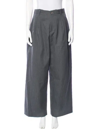 Pre-owned Jw Anderson Wool Wide Leg Pants W/ Tags In Gray