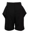 Jw Anderson Wool Wide-leg Shorts In Black