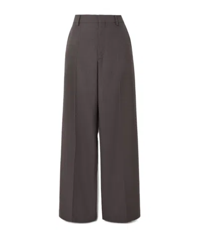 Jw Anderson Grain De Poudre Wool Wide-leg Pants In Gray