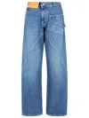 Jw Anderson Twisted Midrise Workwear Boyfriend Jeans In Blue