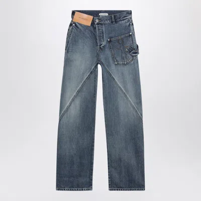 Jw Anderson Workwear Twisted Cotton Jeans For Women In Black