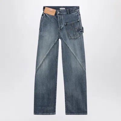 Jw Anderson Workwear Twisted Mid Blue Cotton Jeans