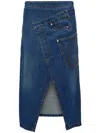 Jw Anderson J. W. Anderson Denim Skirt With Slit In Blue