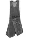 Jw Anderson Wrap Front Sleeveless Dress In Gray