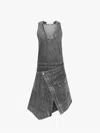 Jw Anderson Wrap Front Sleeveless Dress In Grey
