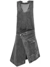 Jw Anderson Wrap Front Sleeveless Dress In Grey
