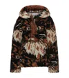 Jw Anderson Graphic Print Faux-fur Jacket In Brown