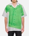 Jw Anderson Clay Trompe L'oeil Print Short Sleeve Shirt Light Grey/green In Green