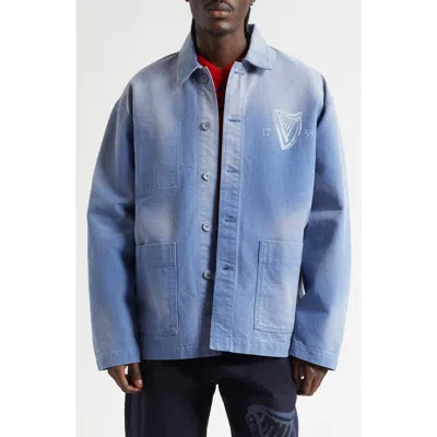 Jw Anderson X Guinness Cotton Canvas Chore Jacket In Blue
