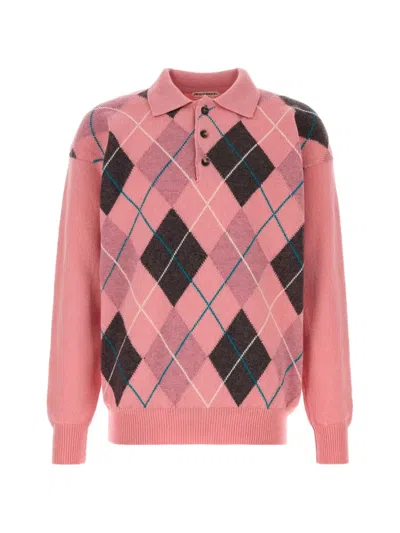 Jw Anderson X Pringle Of Scotland Knitted Polo Shirt In Pink